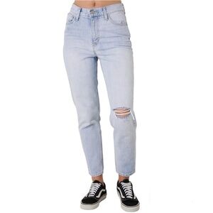 Levi's Mom High Rise Jean Light Blue Distressed Sz 26